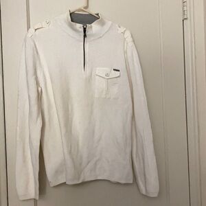 Express white zip sweater size: L